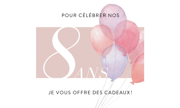 Je fête avec vous et vous offre des cadeaux!