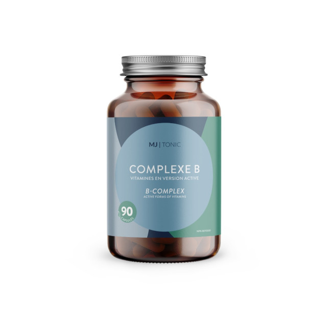 Pot en verre de 90 capsules, Complexe B - vitamines en version active de Maison Jacynthe.