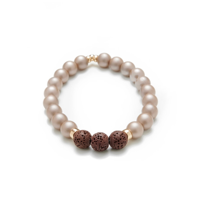 Zen - Champagne matte Pearl Bracelet (for Essential oils) 