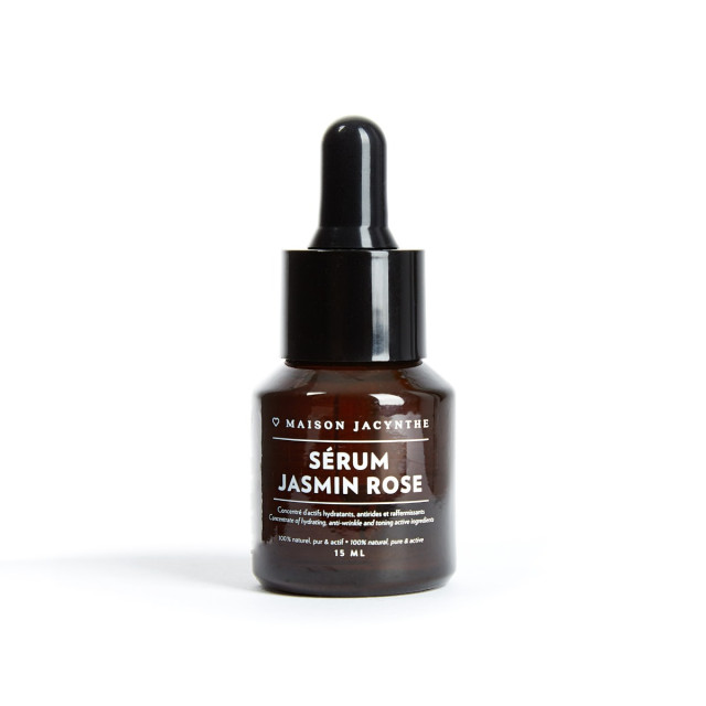 Bouteille de 15 ml avec pipette du Sérum Jasmin Rose de Maison Jacynthe