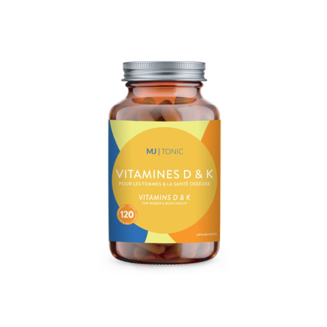 Pot en verre de 120 comprimés des Vitamines D & K à croquer de Maison Jacynthe