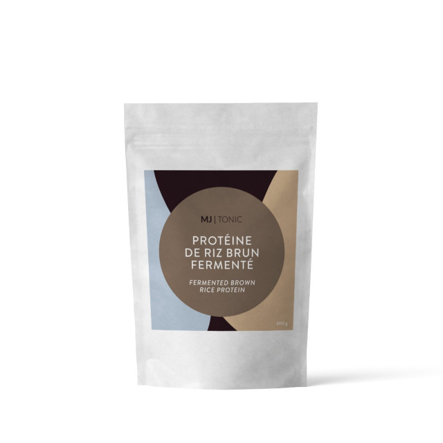 Sac Omnidegradable® de 300 g de poudre, la Protéine de riz brun fermenté sans saveur de Maison Jacynthe est une protéine végétale.