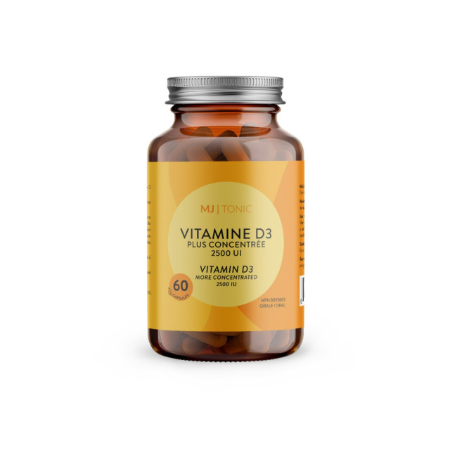 Vitamine D3 Plus concentrée 2500 UI 60 capsules Maison Jacynthe