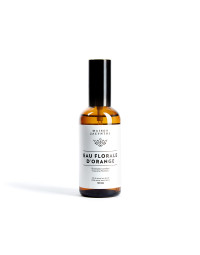 Bouteille en verre de 100 ml avec vaporisateur d'Eau florale d'Orange de Maison Jacynthe fixe l’hydratation afin de retrouver un teint éclatant.