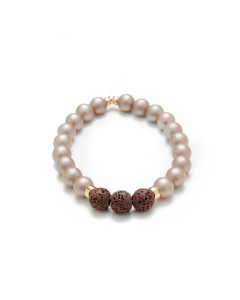 Zen - Bracelet Perles champagne (Pour Huiles essentielles)