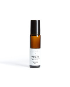 Huile parfumée à bille Fraise en chapeau de 10 ml de Maison Jacynthe