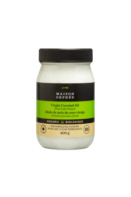Pot de 400 g de l'Huile de noix de coco vierge biologique de Maison Orphée